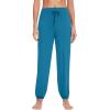 imageWiWi Womens Yoga Pants Stretchy Joggers Pant with Drawstring Comfy Lounge Viscose from Bamboo Bottoms SXXLTeal Blue