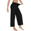 imageWiWi Womens Yoga Pants Viscose from Bamboo Womens Lounge Pants High Waist Comfy Bottom Soft Palazzo Sweatpants SXXLBlack
