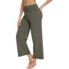 imageWiWi Womens Yoga Pants Viscose from Bamboo Womens Lounge Pants High Waist Comfy Bottom Soft Palazzo Sweatpants SXXLGreen