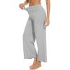 imageWiWi Womens Yoga Pants Viscose from Bamboo Womens Lounge Pants High Waist Comfy Bottom Soft Palazzo Sweatpants SXXLLight Heather Grey