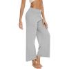 imageWiWi Womens Yoga Pants Viscose from Bamboo Womens Lounge Pants High Waist Comfy Bottom Soft Palazzo Sweatpants SXXLLight Heather Grey
