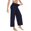imageWiWi Womens Yoga Pants Viscose from Bamboo Womens Lounge Pants High Waist Comfy Bottom Soft Palazzo Sweatpants SXXLNavy
