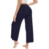 imageWiWi Womens Yoga Pants Viscose from Bamboo Womens Lounge Pants High Waist Comfy Bottom Soft Palazzo Sweatpants SXXLNavy