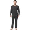 imageWiWi Mens Pajama Set Drawstring Jogger with Pocket Long Sleeve Sleepwear Loungewear Viscose from Bamboo SXXLCharcoal Heather