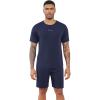 imageWiWi Mens Summer Track Suits 2 Piece Short Sleeve Top Shorts Sweatsuit Outfits with Pockets Soft Casual Loungewear SXXLDark Navy