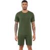 imageWiWi Mens Summer Track Suits 2 Piece Short Sleeve Top Shorts Sweatsuit Outfits with Pockets Soft Casual Loungewear SXXLOlive Green