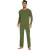 imageWiWi Mens Viscose from Bamboo Pajama Sets Long Sleeve Top and Pants Sleepwear Nightwear Pjs Loungewear Sleep Set SXXLArmy Green