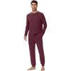 imageWiWi Mens Viscose from Bamboo Pajama Sets Long Sleeve Top and Pants Sleepwear Pjs with Pockets Drawstring SXXLBrownish Red