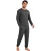 imageWiWi Mens Viscose from Bamboo Pajama Sets Long Sleeve Top and Pants Sleepwear Pjs with Pockets Drawstring SXXLCharcoal Heather
