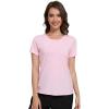 imageWiWi Pajama Top for Women Short Sleeve Scoop Neck Pajamas Soft Viscose from Bamboo Basic Solid TShirt PJ SXXLPink
