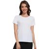 imageWiWi Pajama Top for Women Short Sleeve Scoop Neck Pajamas Soft Viscose from Bamboo Basic Solid TShirt PJ SXXLRaw White