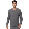 imageWiWi Viscose from Bamboo Mens Long Sleeve TShirt Crew Neck Lightweight Cooling Running Hiking SXXLCharcoal Grey