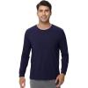 imageWiWi Viscose from Bamboo Mens Long Sleeve TShirt Crew Neck Lightweight Cooling Running Hiking SXXLNavy