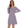 imageWiWi Viscose from Bamboo Nightgowns for Women Long Sleeve Sleep Shirts Soft Sleepwear Pajamas Nightshirts SXXLCviolet