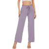 imageWiWi Viscose from Bamboo Womens Casual Loose Wide Leg Pants Pajama Bottoms Drawstring Sweatpants Palazzo Pjs Bottom SXXLAviolet
