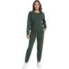 imageWiWi Womens 2 Piece Outfits Sweatsuit Crewneck Lounge Matching Sweat Sets Fall Fashion with Pockets Tracksuit SXXLDark Fence Green