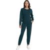 imageWiWi Womens 2 Piece Outfits Sweatsuit Crewneck Lounge Matching Sweat Sets Fall Fashion with Pockets Tracksuit SXXLDeep Teal
