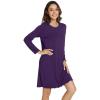 imageWiWi Womens Long Sleeve Nightdress Viscose from Bamboo Nightgowns for Women Crew Neck Sleepwear SXXLDark Purple
