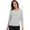 imageWiWi Womens Long Sleeve Shirts Pullover Tops Base Layer Slim Fit Viscose from Bamboo Tunic SXXLLight Heather Grey