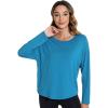 imageWiWi Womens Long Sleeve Shirts Pullover Tops Base Layer Slim Fit Viscose from Bamboo Tunic SXXLTeal Blue