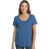 imageWiWi Womens Pajama Tops Soft Crew Neck Sleep Shirt Loose Short Sleeves TShirt Viscose from Bamboo Loungewear SXXLPrussian Blue