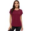 imageWiWi Womens Pajama Tops Soft Crew Neck Sleep Shirt Loose Short Sleeves TShirt Viscose from Bamboo SXXLBurgundy