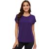 imageWiWi Womens Pajama Tops Soft Crew Neck Sleep Shirt Loose Short Sleeves TShirt Viscose from Bamboo SXXLDark Purple