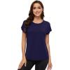 imageWiWi Womens Pajama Tops Soft Crew Neck Sleep Shirt Loose Short Sleeves TShirt Viscose from Bamboo SXXLNavy