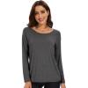 imageWiWi Womens Viscose from Bamboo Pajama Tops Soft Scoop Neck Sleep Shirt Loose Long Sleeves TShirt Loungewear SXXLAcharcoal Heather