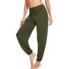 imageWiWi Womens Yoga Pants Stretchy Joggers Pant with Drawstring Comfy Lounge Viscose from Bamboo Bottoms SXXLArmy Green