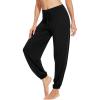 imageWiWi Womens Yoga Pants Stretchy Joggers Pant with Drawstring Comfy Lounge Viscose from Bamboo Bottoms SXXLBlack