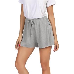 imageWiWi Bamboo Visose Pajama Shorts for Women Soft Sleep Bottoms Plus Size Lounge Boxers Pj Sleepwear Bottom S4XAheather Grey