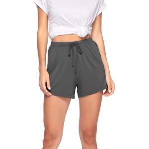 imageWiWi Bamboo Visose Pajama Shorts for Women Soft Sleep Bottoms Plus Size Lounge Boxers Pj Sleepwear Bottom S4XAiron Grey