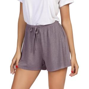 imageWiWi Bamboo Visose Pajama Shorts for Women Soft Sleep Bottoms Plus Size Lounge Boxers Pj Sleepwear Bottom S4XAmisty Grey