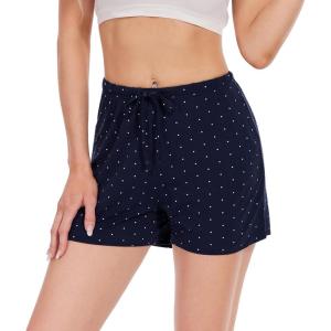 imageWiWi Bamboo Visose Pajama Shorts for Women Soft Sleep Bottoms Plus Size Lounge Boxers Pj Sleepwear Bottom S4XAnavyWhite Dots