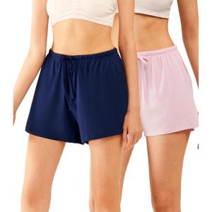 imageWiWi Bamboo Visose Pajama Shorts for Women Soft Sleep Bottoms Plus Size Lounge Boxers Pj Sleepwear Bottom S4XAnavypink