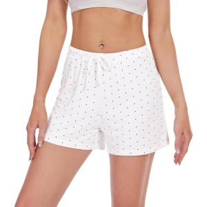 imageWiWi Bamboo Visose Pajama Shorts for Women Soft Sleep Bottoms Plus Size Lounge Boxers Pj Sleepwear Bottom S4XAwhiteBlack Dots