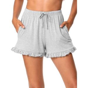 imageWiWi Bamboo Visose Pajama Shorts for Women Soft Sleep Bottoms Plus Size Lounge Boxers Pj Sleepwear Bottom S4XBash Grey