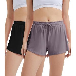 imageWiWi Bamboo Visose Pajama Shorts for Women Soft Sleep Bottoms Plus Size Lounge Boxers Pj Sleepwear Bottom S4XBblackdark Grey