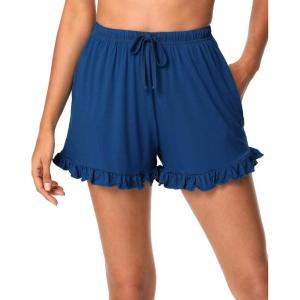 imageWiWi Bamboo Visose Pajama Shorts for Women Soft Sleep Bottoms Plus Size Lounge Boxers Pj Sleepwear Bottom S4XBblue Depth