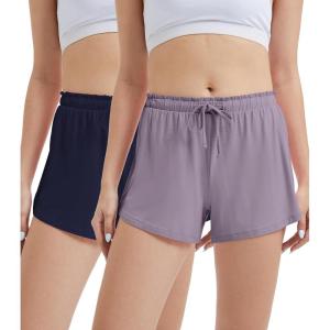 imageWiWi Bamboo Visose Pajama Shorts for Women Soft Sleep Bottoms Plus Size Lounge Boxers Pj Sleepwear Bottom S4XBnavyviolet