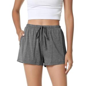 imageWiWi Bamboo Visose Pajama Shorts for Women Soft Sleep Bottoms Plus Size Lounge Boxers Pj Sleepwear Bottom S4XCdark Heather Grey