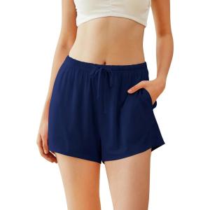 imageWiWi Bamboo Visose Pajama Shorts for Women Soft Sleep Bottoms Plus Size Lounge Boxers Pj Sleepwear Bottom S4XCnavy