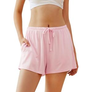 imageWiWi Bamboo Visose Pajama Shorts for Women Soft Sleep Bottoms Plus Size Lounge Boxers Pj Sleepwear Bottom S4XCpink