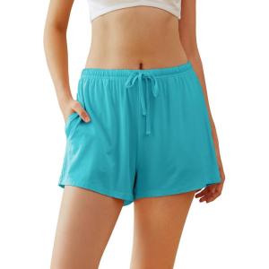 imageWiWi Bamboo Visose Pajama Shorts for Women Soft Sleep Bottoms Plus Size Lounge Boxers Pj Sleepwear Bottom S4XCturquoise