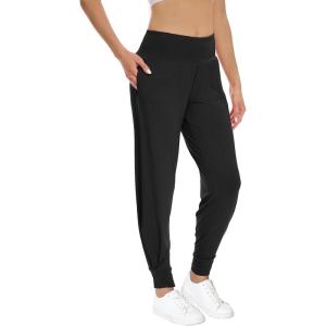 imageWiWi Joggers for Women with Pockets High Waist Workout Yoga Tapered Sweatpants Womens Lounge Pants SXXLBlack
