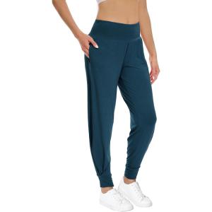 imageWiWi Joggers for Women with Pockets High Waist Workout Yoga Tapered Sweatpants Womens Lounge Pants SXXLInk Blue