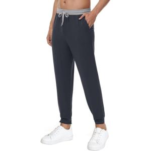 imageWiWi Mens Athletic Joggers Casual Gym Sweatpants Drawstring French Terry Workout Lounge Pants with Pockets SXXLCharcoalLight Grey