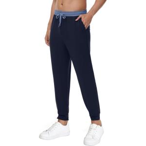 imageWiWi Mens Athletic Joggers Casual Gym Sweatpants Drawstring French Terry Workout Lounge Pants with Pockets SXXLNautical BlueBlue
