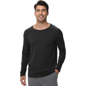 imageWiWi Mens Long Sleeve Tees Moisture Wicking Athletic Shirts Viscose from Bamboo Lightweight Fishing Crew Neck TShirt SXXLBlack